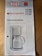 Ersatzteil für Kaffeemaschine Rowenta top FT-200, FT-218, FT-221: Anleitung