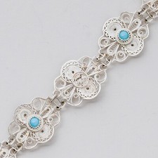 Silber Armband Blaue Steine 22 cm 16,19 g