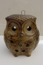 Keramik Windlicht Eule - braun - Ceramic Owl - 13 x 9 x 13,5 cm