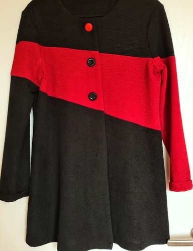Schwarz rotes mantelkleid gr - mantelkleid,,