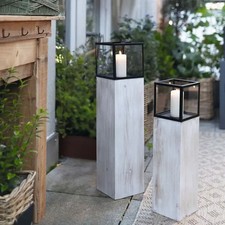 Windlichtsäule Modern 2er Set