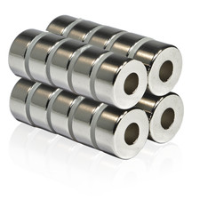 Neodym Magnet mit Loch Bohrung 10mm x 2mm mit 4mm Loch 20 Stück Ring Ringmagnet