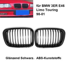 2pcs Sport Nieren Kühlergrill Grill Schwarz für BMW 3ER E46 Limo Touring 98-01