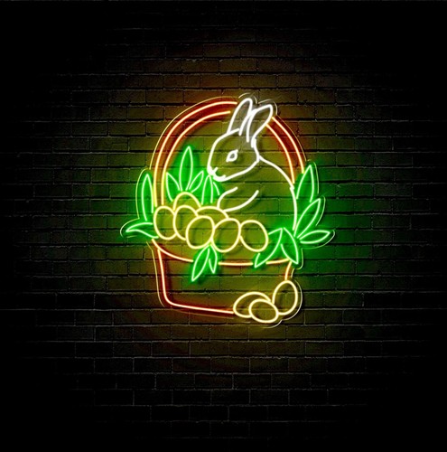 Osterhase korb led - osterhase,