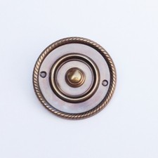 Türklingel Antik-Look mit Klingeltaster aus massivem Messing (K22-A)