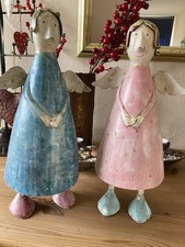 2 Engel  Metall Höhe 38 cm