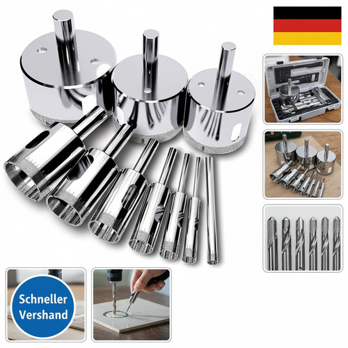 Diamantbohrer 10 teiliges - diamantbohrer,, (10-teiliges