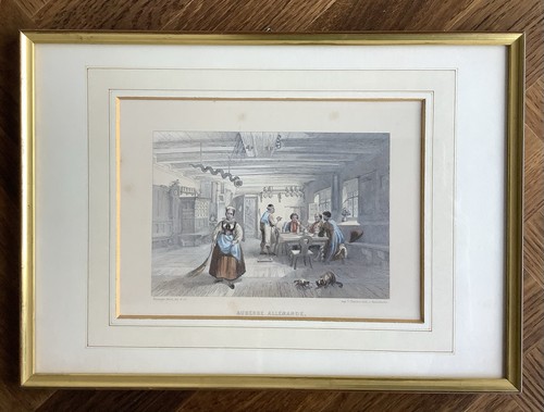 Lithographie genredarstellung - lithographie,