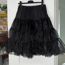 Petticoat 50er 60er Rockabilly Tüllrock Dirndlrock Unterrock Schwarz NEU