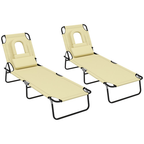 Sonnenliege 2er set - sonnenliege, beige