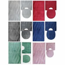 Badeset Badgarnitur 3 tlg Badteppich Badematte Badezimmer Dusche WC M07