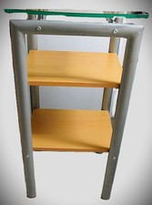 Haushalt Beistell-/Nachttisch - Glasplatte 31*38cm, Holz+Metallgestell -H:80cm