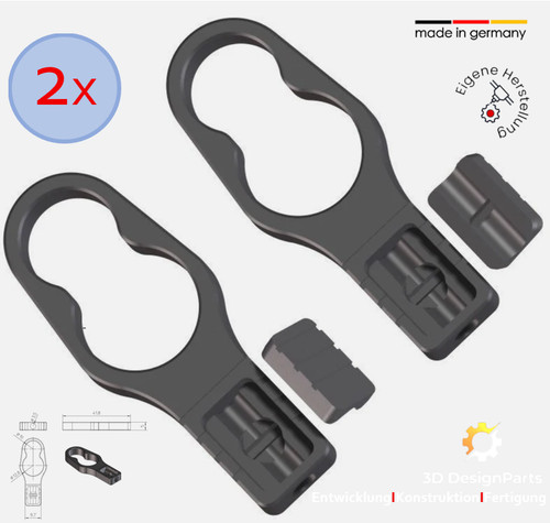 Halteöse clip haken - 2x,