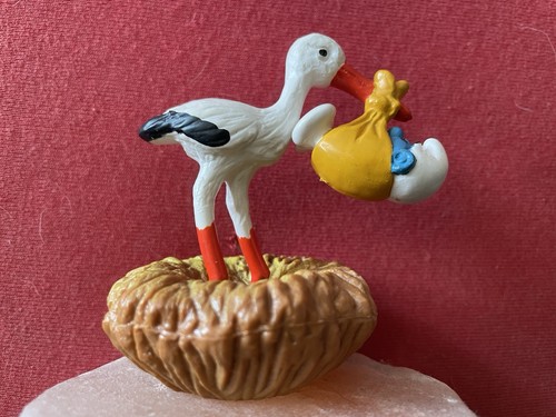 Storch mit baby schlumpf - storch,