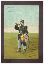 Feldpostkarte 1.WK Belgischer Soldat, Tambour  aus 1915 Truppenstempel