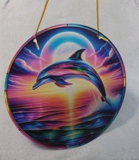 Sonnenfänger Fensterbild Delfin Delphin Im Meer Fenster Deko 20x20cm Maritim 