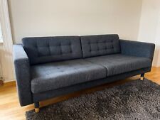 LANDSKRONA 3er-Sofa, Gunnared dunkelgrau/Holz