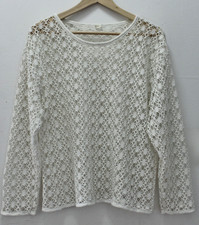 Vintage Netz Shirtbluse Weiß