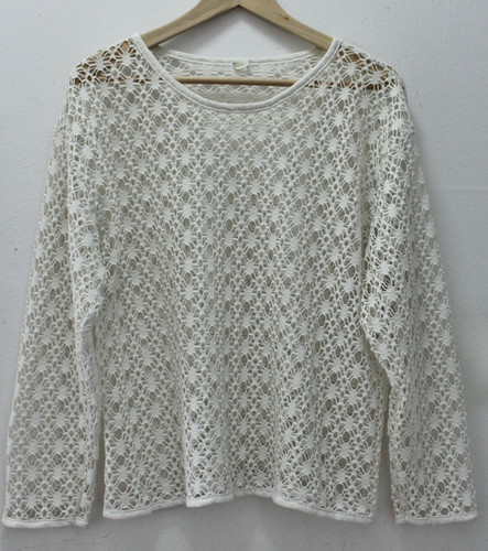 Vintage netz shirtbluse weiß - vintage,