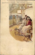 Künstler Litho Doppelschrauben-Dampfer Meteor, Deck - 4339775
