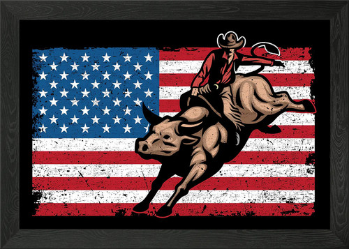 Bull riding western cowboy - bull,