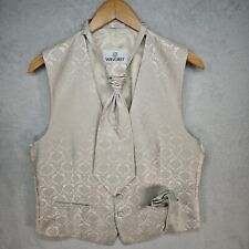 Wilvorst Weste Herren Gr. 50 Gold Set+Plastron Einstecktuch Anzugweste Hochzeit 