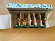Erzgebirge Osterhasen Musikanten 5 Stück Ostern Holz Figuren Handarbeit Deko