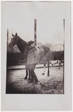 Echtfoto-Postkarte Graf Zeppelin mit Pferd ca. 1900/10er-Jahre