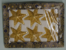 Alter Christbaumschmuck Eckartina Gold 6x Stern Filigran Metall in OVP Weihnacht