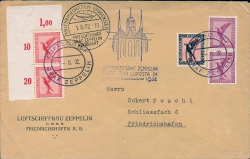 Briefumschlag zeppelinpost - briefumschlag,