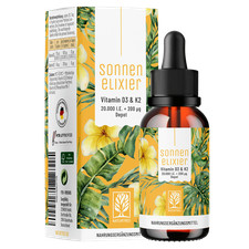 Vitamin D3 K2 Tropfen 20.000 I.E hochdosiert MK7 Sonnenelixier NATURTREU®