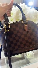 Louis Vuitton Alma Damier Ebene Schultertasche BB Braun Canvas
