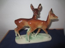 Alt Vintage schöne Rehe Figur Porzellan gemarkt ca. 20 x 19 cm