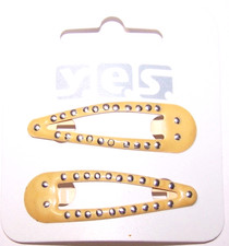 2x HAARSPANGE -Gelb Nieten -