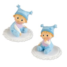 Babyfiguren Taufe, hellblau
