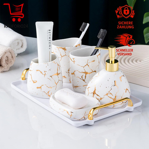 Keramik set badezimmer weiß - set,