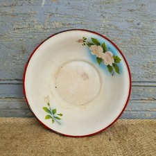 B6328 Emaille Schüssel | Email Wanne | Waschschüssel Rosen Spritzdekor | 20 cm