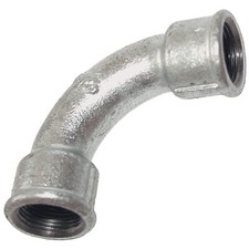 Temperguss Fitting verzinkt Bogen 90 Grad IG x IG lang Nr. 2 Temperguß Fittinge