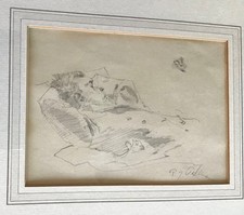 Original Handzeichnung Peter Götz PALLMANN „Schlafender Jüngling“