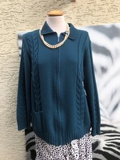 Petrol Farbende Strickjacke