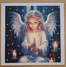 3D-Grusskarte °Engel - Schutzengel° Geburtstag Glitzer - Edle Handarbeit