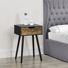 Beistelltisch Nachttisch Nachtschrank Nachtkommode Kommode Schublade Schwarz