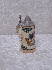 Kleiner Keramik Bierkrug Andenken Gruss aus Duisburg - Vintage - 12,5 cm