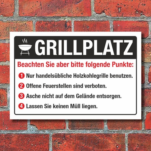 Schild grillplatz bbq - schild,