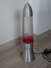 ☛ ❗ LAVALAMPE ❗ ☚ 70er, 80er Retro Lampe Aluminiumgehäuse LP10 ROTE LAVA / KLAR