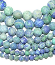 Chrysokoll Perle Kugel matt 4 - 14 mm, 1 Strang Edelsteine BACATUS #4108