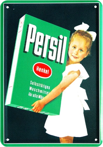 Blechpostkarte persil - blechpostkarte,