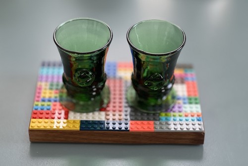 Untersetzer teak holz lego - untersetzer,