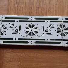 12 Antike Jugendstil Fliesen Ofen Bordüre Originale von 1912 guter Zustand grün