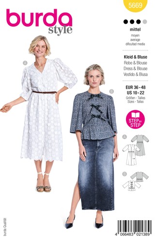 Schnittmuster kleid bluse - schnittmuster, &